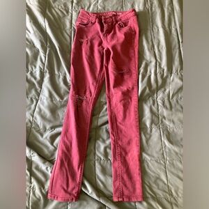 Vanilla Star Red Mid Rise Skinny Jeans.